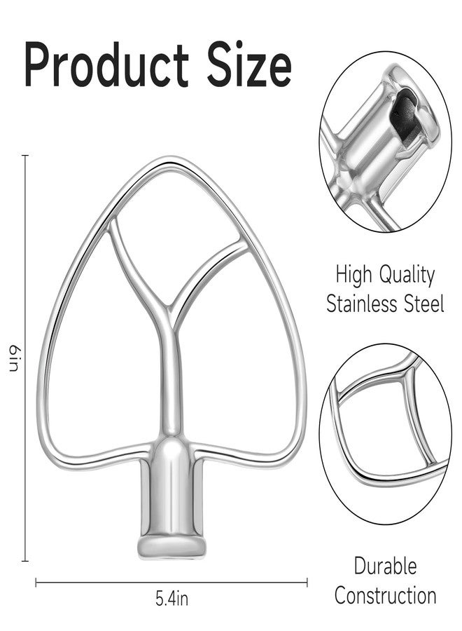 FLIXBLANY Stainless Steel Flat Beater Replacement for Kitchen-aid 4.5-5 Qt Tilt-Head Stand Mixer, Mixer Paddle Attachment for Kitchen Baking, Pastry, Mixing Pasta Accessory, Dishwasher Safe - Image 2